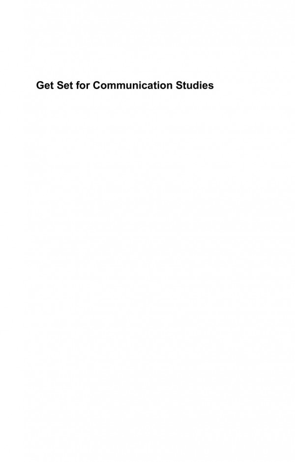 Get Set For Communication Studies Will Barton Andrew Beck