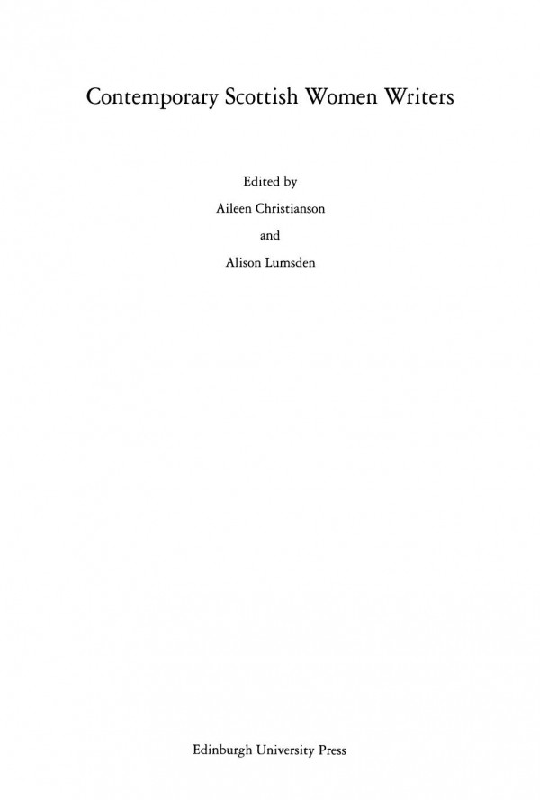 Contemporary Scottish Women Writers Aileen Christianson Alison Lumsden