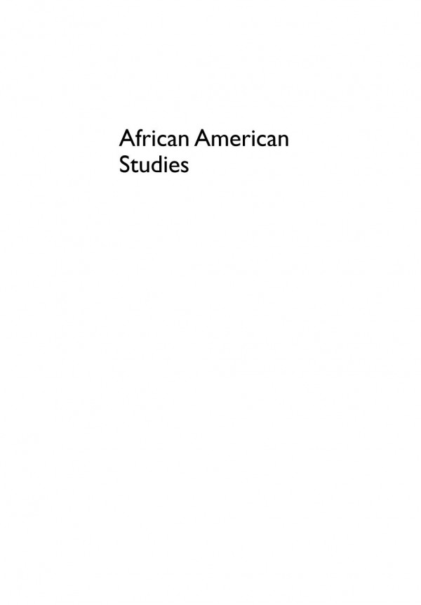 African American Studies Jeanette R Davidson