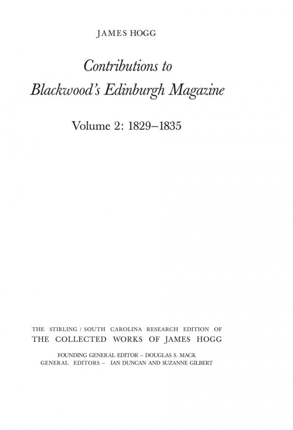 Contributions To Blackwoods Edinburgh Magazine Volume 2 18291835 James Hogg Thomas Richardson