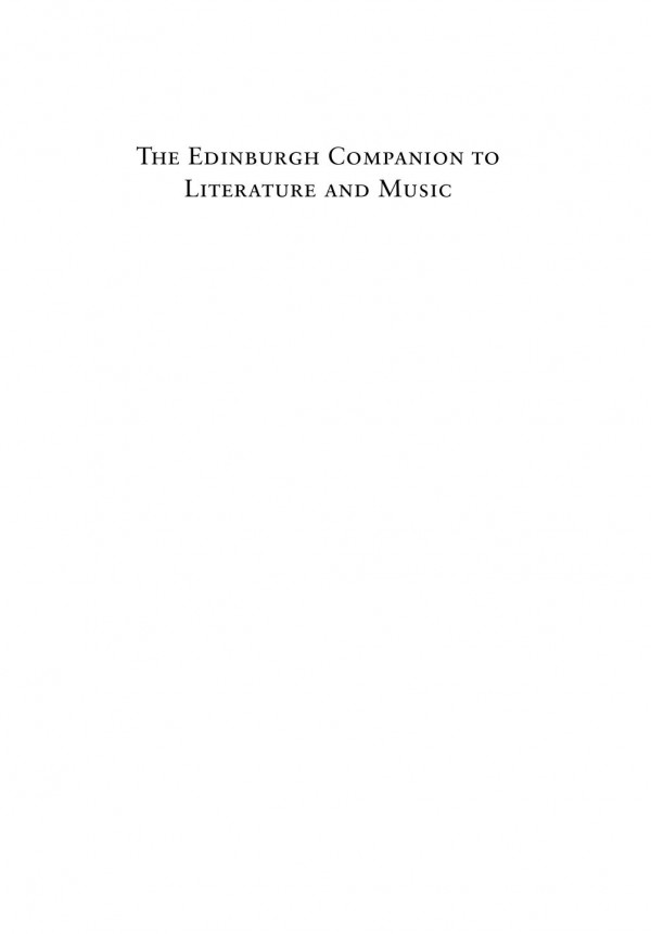 The Edinburgh Companion To Literature And Music Delia Da Sousa Correa