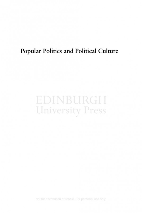 Popular Politics And Political Culture Urban Scotland 19181939 Malcolm Petrie