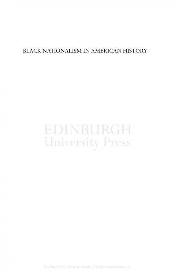 Black Nationalism In American History From The Nineteenth Century To The Million Man March Mark Newman