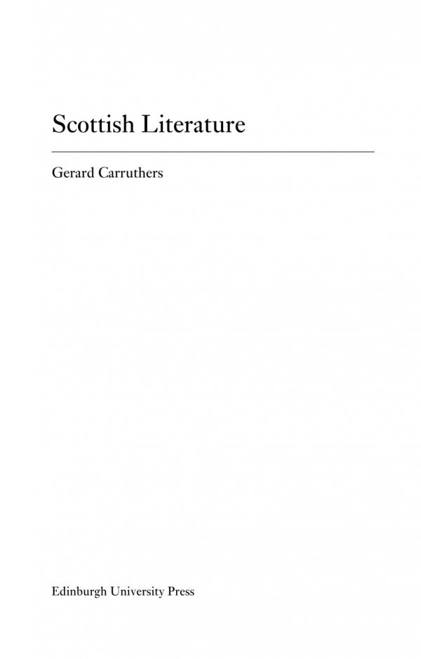 Scottish Literature Gerard Carruthers