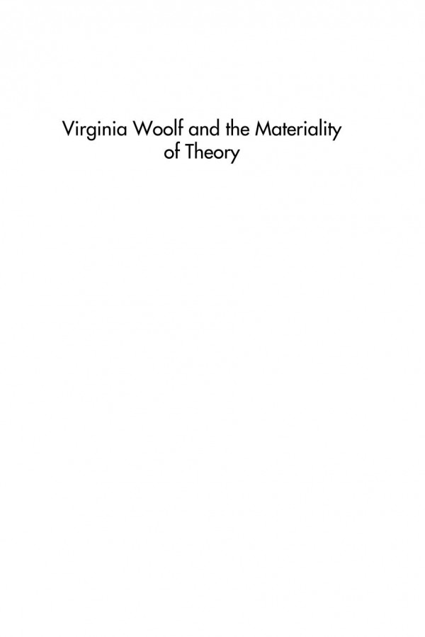 Virginia Woolf And The Materiality Of Theory Sex Animal Life Derek Ryan