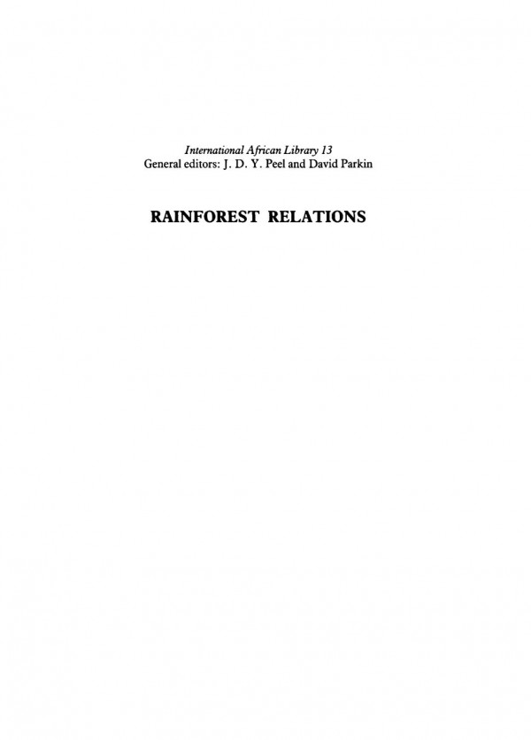 Rainforest Relations Gender Resource Use By The Mende Of Gola Sierra Leone Melissa Leach