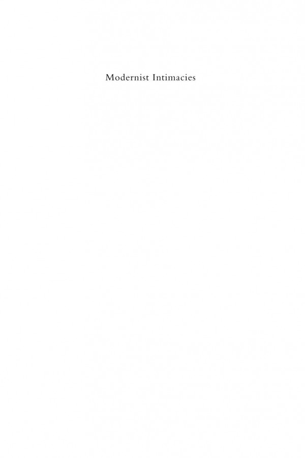 Modernist Intimacies Elsa Högberg