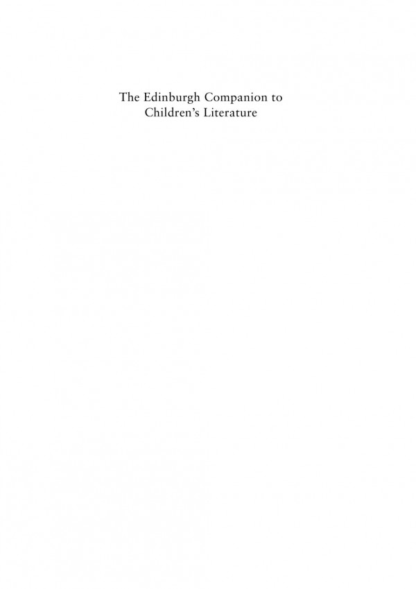 The Edinburgh Companion To Childrens Literature Clmentine Beauvais Maria Nikolajeva