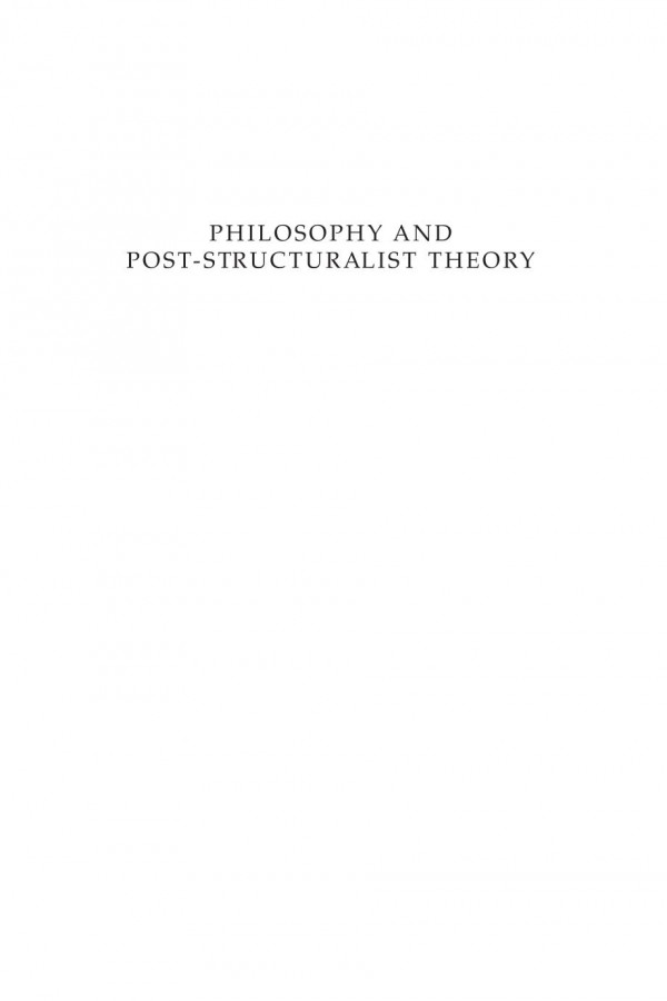 Philosophy And Poststructuralist Theory From Kant To Deleuze Claire Colebrook