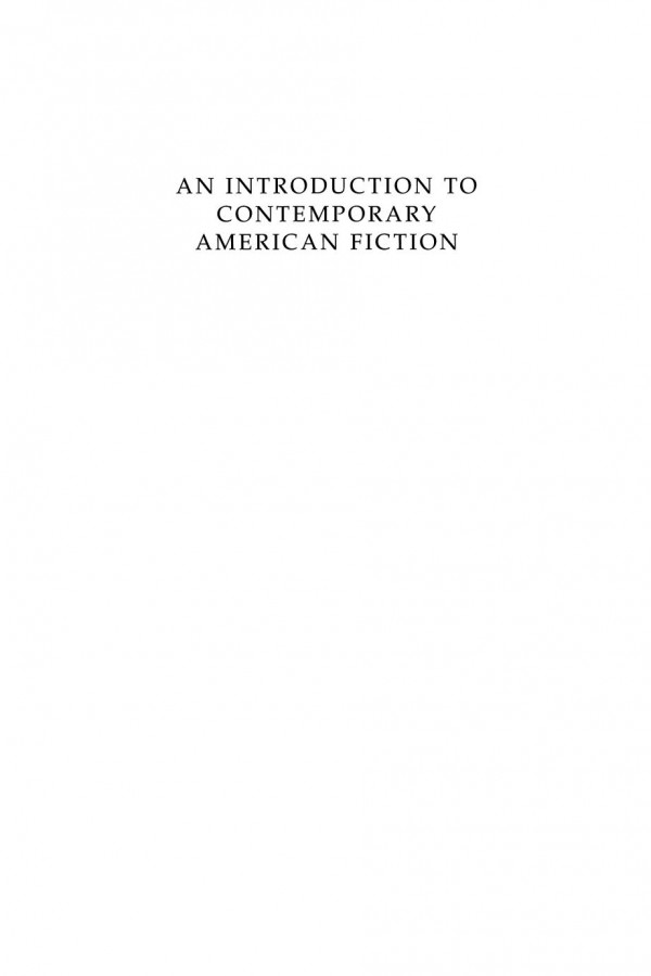 An Introduction To Contemporary American Fiction Alan Bilton