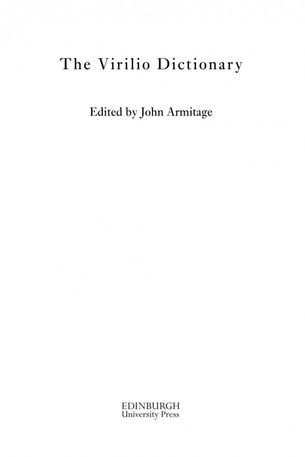 The Virilio Dictionary John Armitage