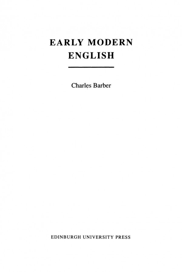 Early Modern English Charles Barber