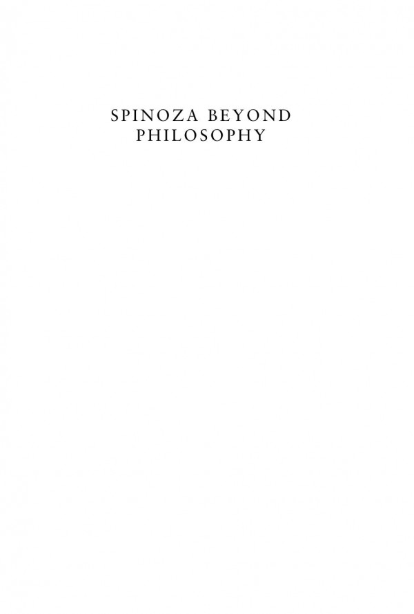 Spinoza Beyond Philosophy Beth Lord