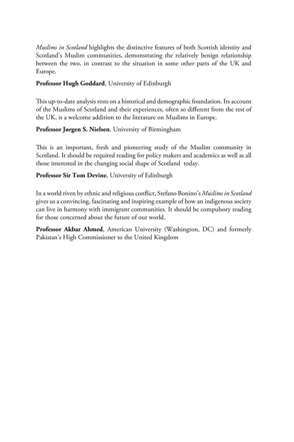 Muslims In Scotland The Making Of Community In A Post911 World Stefano Bonino