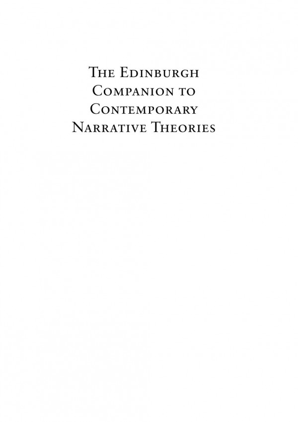 The Edinburgh Companion To Contemporary Narrative Theories Zara Dinnen Robyn Warhol