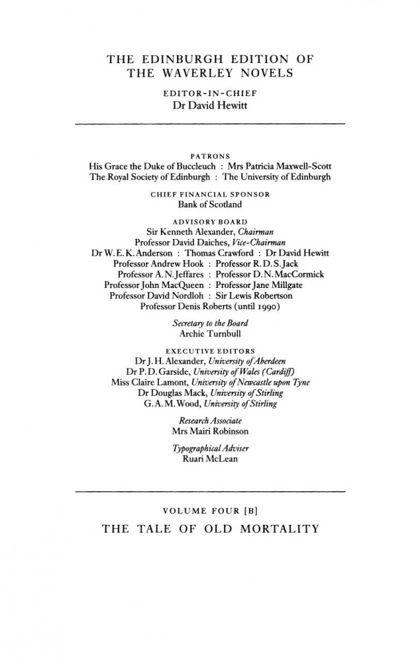 The Tale Of Old Mortality Walter Scott Douglas Mack