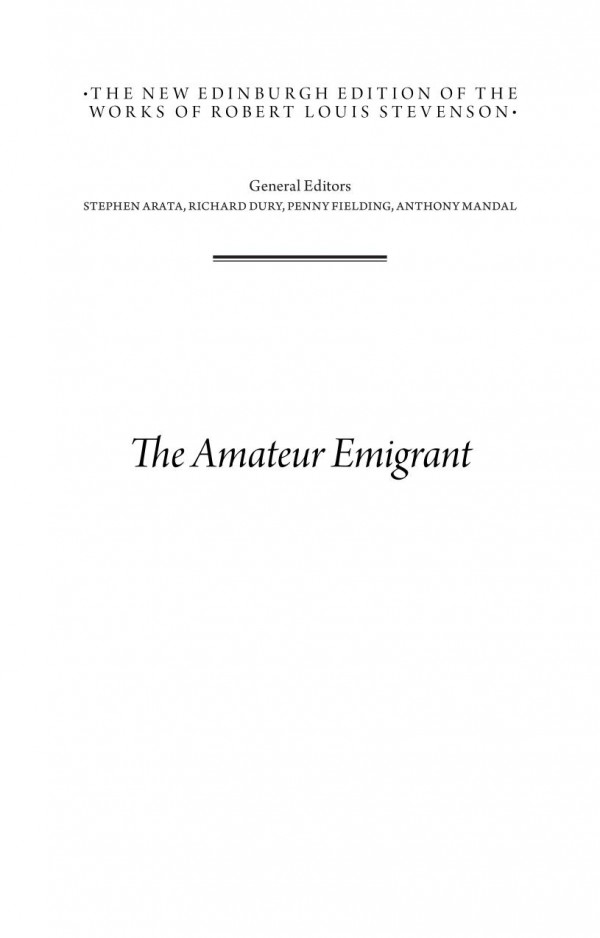 The Amateur Emigrant By Robert Louis Stevenson R L Stevenson Julia Reid
