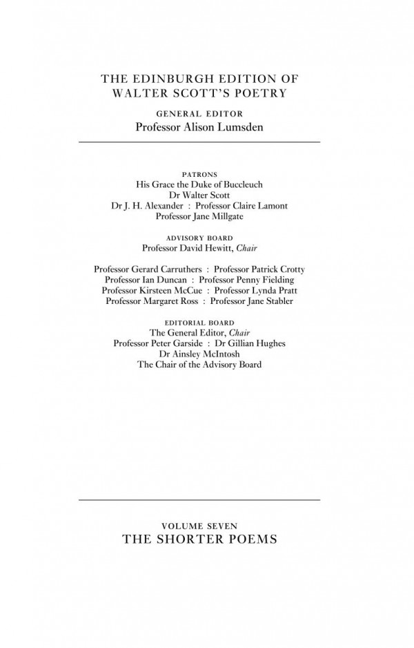 Walter Scott Shorter Poems Walter Scott P D Garside Gillian Hughes