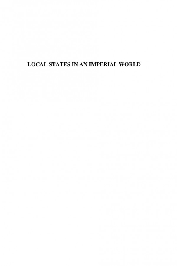 Local States In An Imperial World Identity Society And Politics In The Early Modern Deccan Roy S Fischel