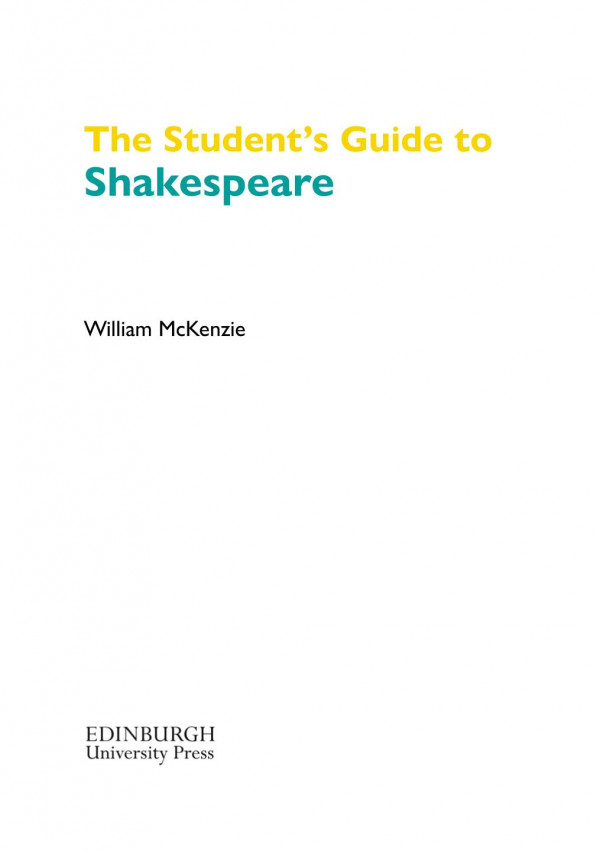 The Students Guide To Shakespeare William Mckenzie