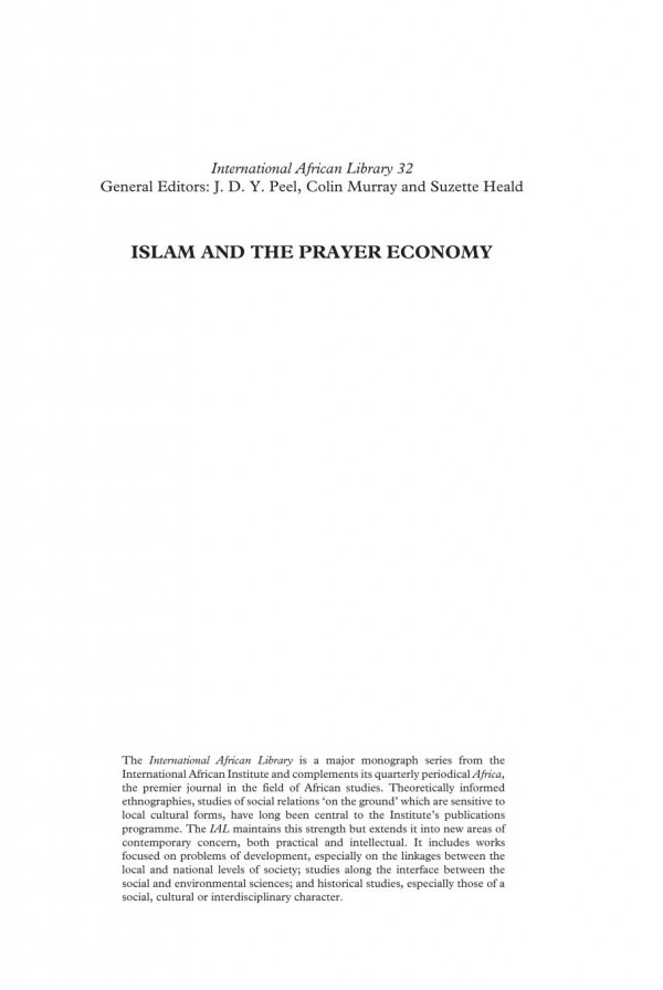 Islam And The Prayer Economy History And Authority In A Malian Town Benjamin Soares