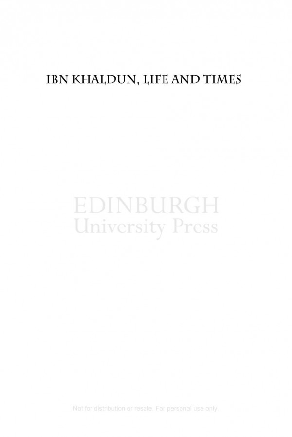 Ibn Khaldun Life And Times Allen James Fromherz