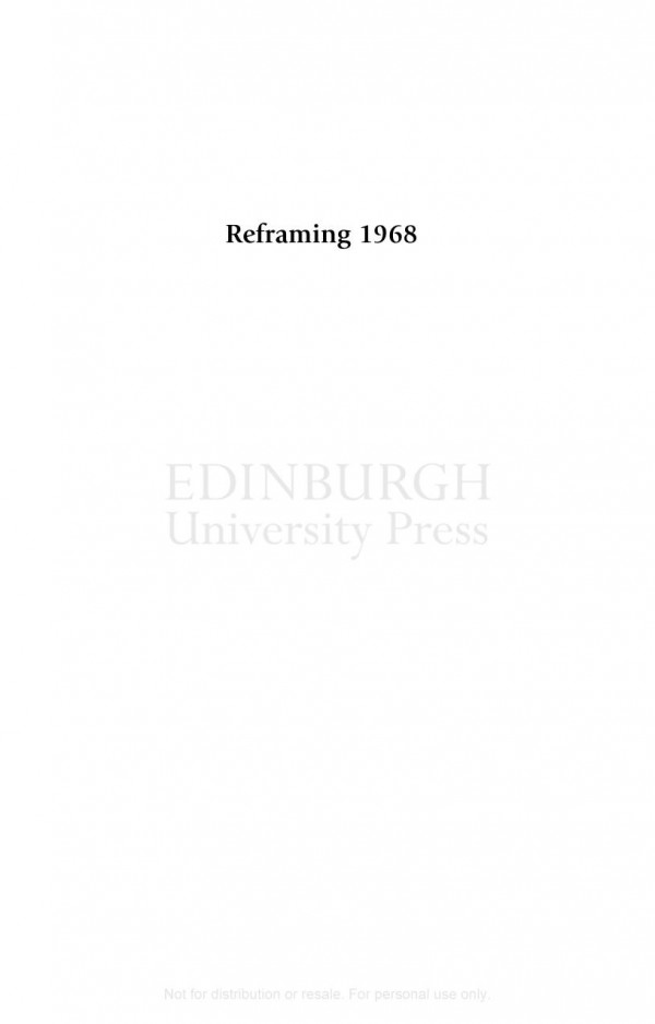 Reframing 1968 American Politics Protest And Identity Martin Halliwell Nick Witham