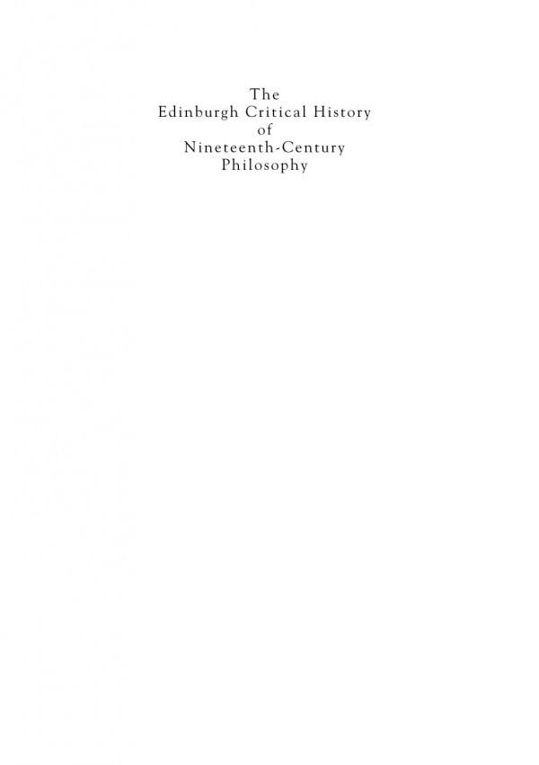 The Edinburgh Critical History Of Nineteenthcentury Philosophy Alison Stone