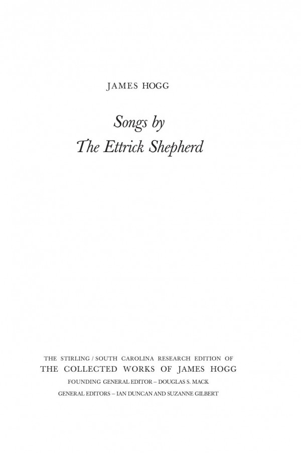Songs By The Ettrick Shepherd James Hogg Kirsteen Mccue