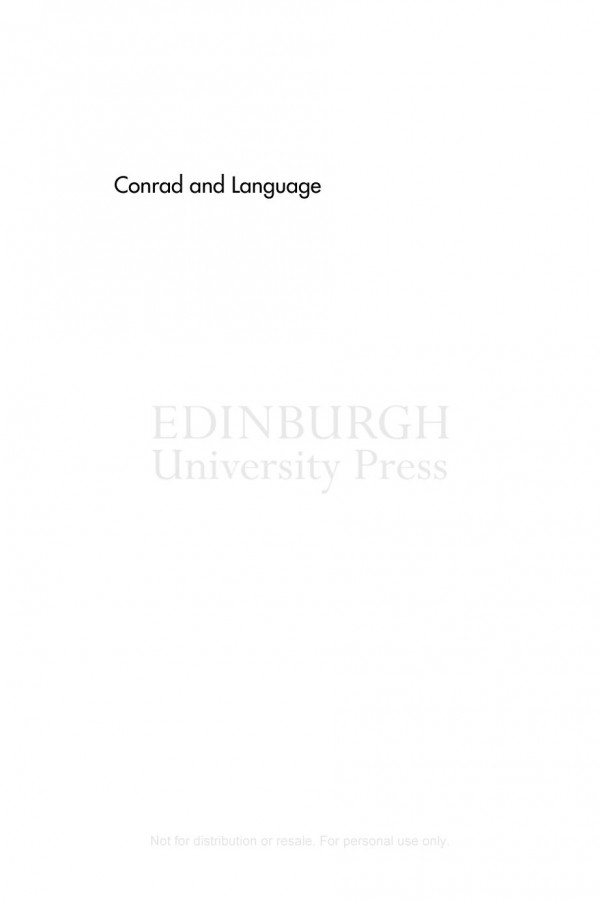 Conrad And Language Katherine Isobel Baxter Robert Hampson