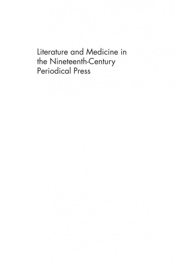 Literature And Medicine In The Nineteenthcentury Periodical Press Blackwoods Edinburgh Magazine 18171858 Megan Coyer