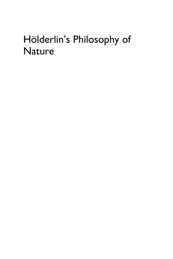 Hlderlins Philosophy Of Nature Rochelle Tobias