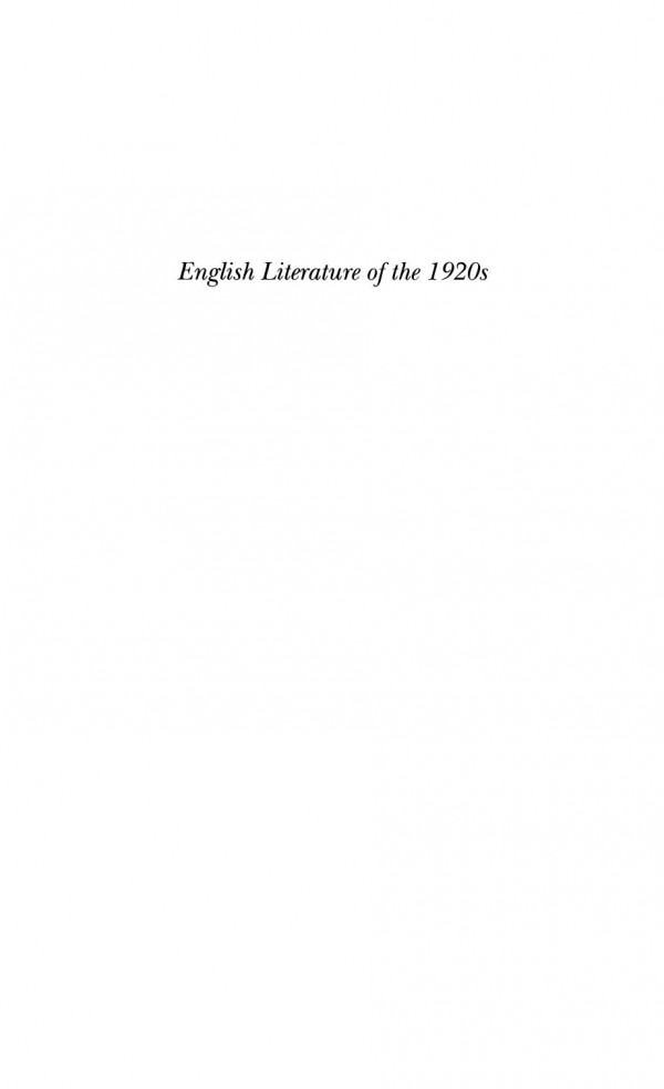 English Literature Of The 1920s David Ayers