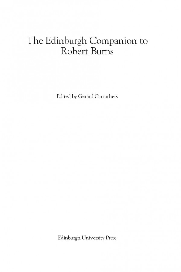 The Edinburgh Companion To Robert Burns Gerard Carruthers