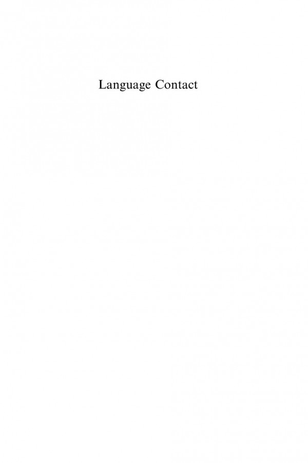 Language Contact An Introduction Sarah G Thomason