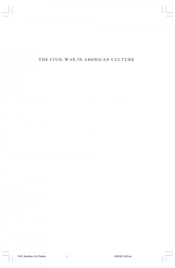 The Civil War In American Culture Will Kaufman