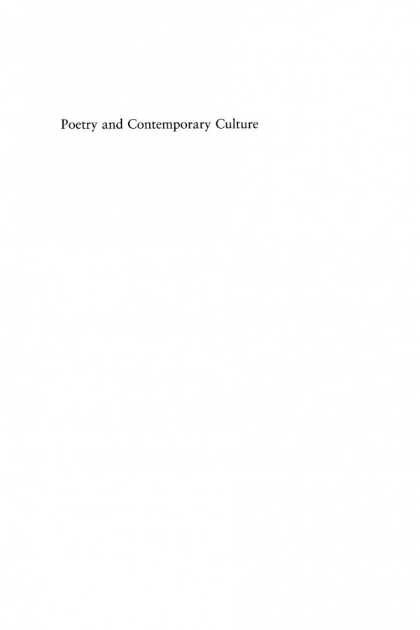 Poetry And Contemporary Culture The Question Of Value Am Roberts Jonathan Allison