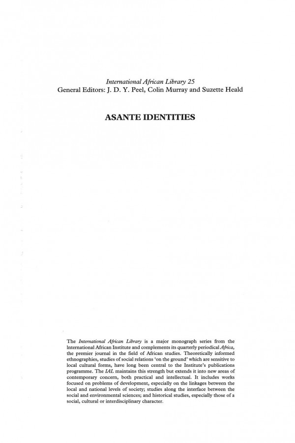Asante Identities History And Modernity In An African Village 18501950 Tc Mccaskie