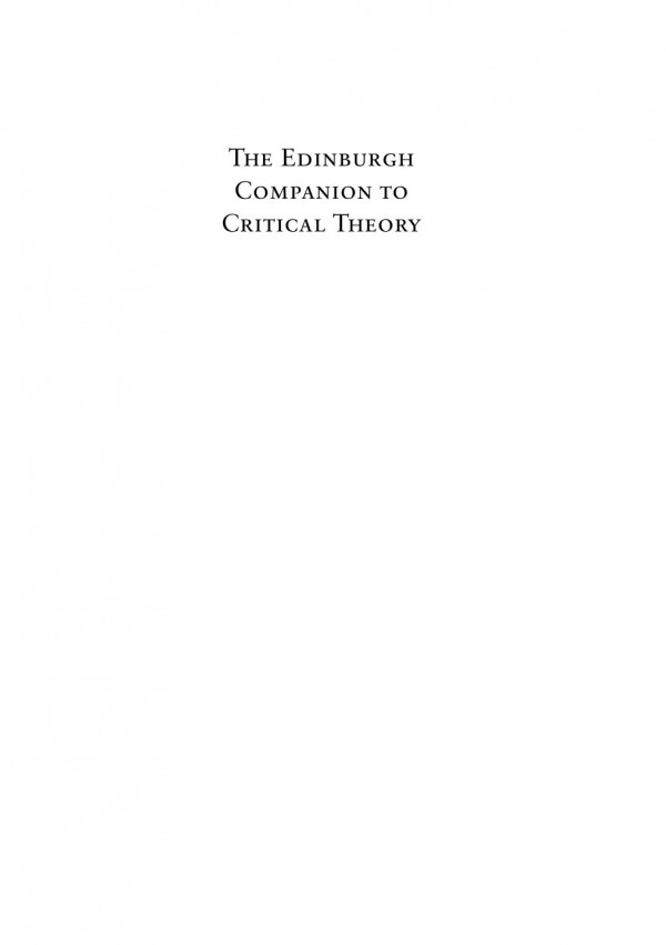 The Edinburgh Companion To Critical Theory Stuart Sim Editor
