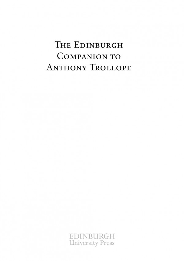 The Edinburgh Companion To Anthony Trollope Frederik Van Dam David Skilton Ortwin Graef