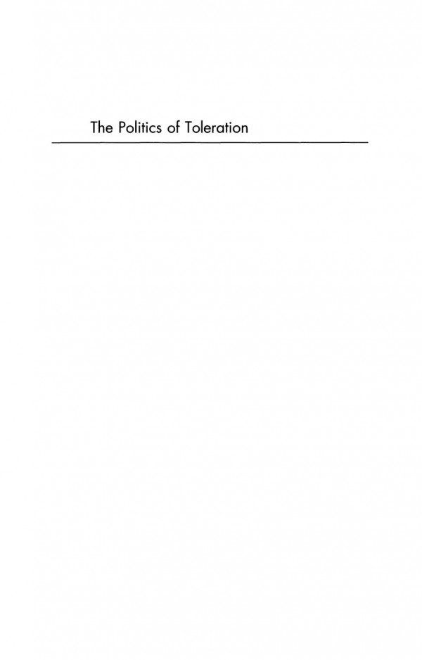 The Politics Of Toleration Tolerance And Intolerance In Modern Life Susan Mendus