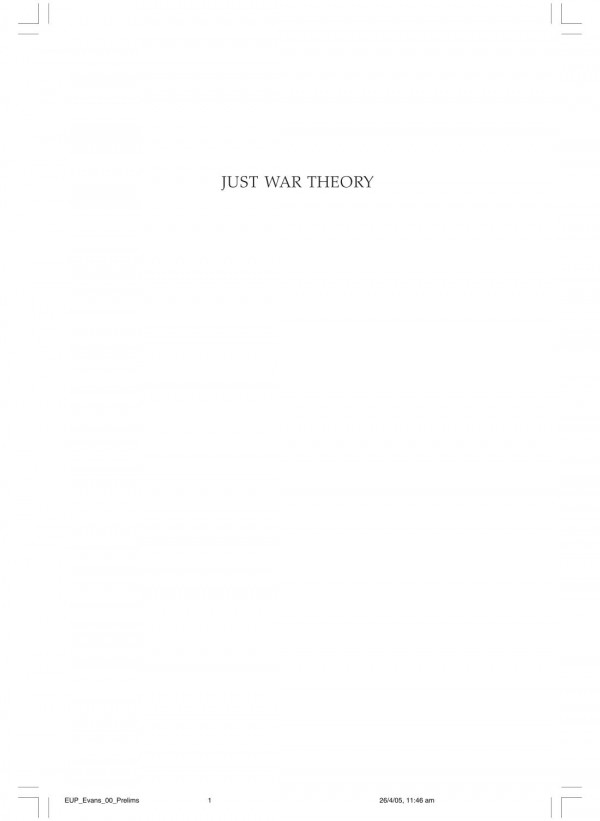 Just War Theory A Reappraisal Mark Evans