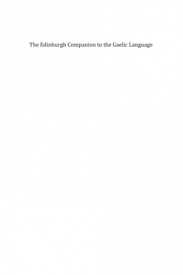 The Edinburgh Companion To The Gaelic Language Moray Watson Michelle Macleod