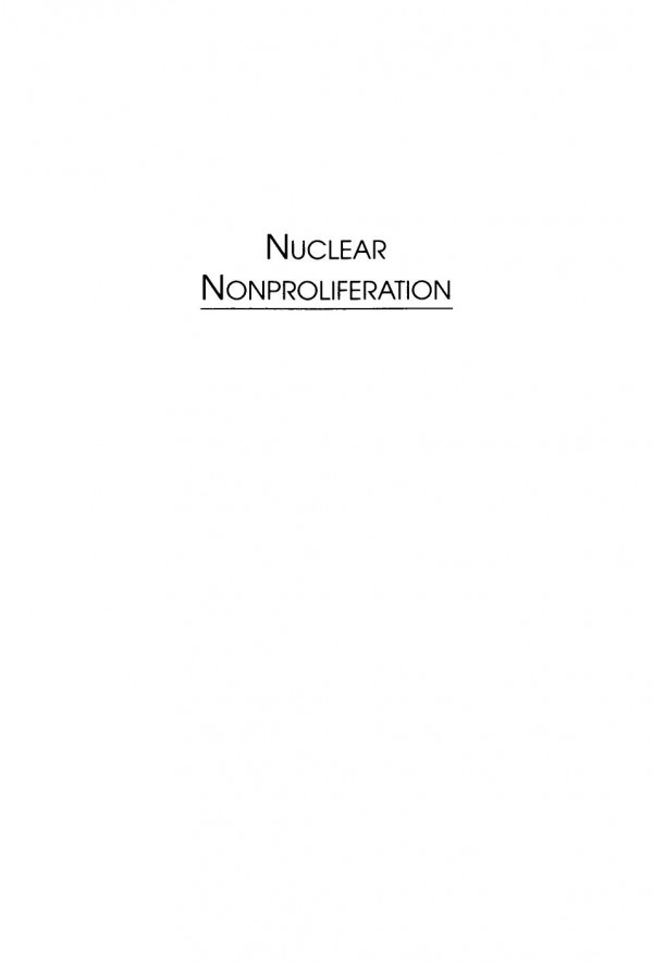Nuclear Nonproliferation A Primer Gary T Gardner