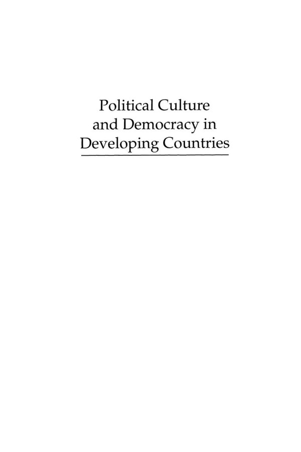 Political Culture And Democracy In Developing Countries Larry Diamond Editor