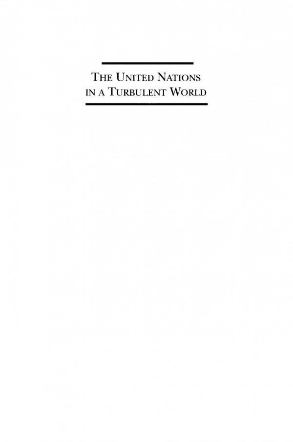 The United Nations In A Turbulent World James N Rosenau
