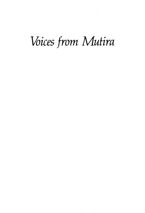 Voices From Mutira Lives Of Rural Gikuyu Women Jean Davison Women Of Mutira