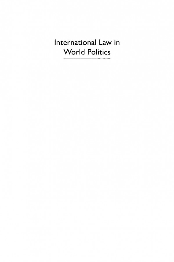 International Law In World Politics An Introduction Shirley V Scott