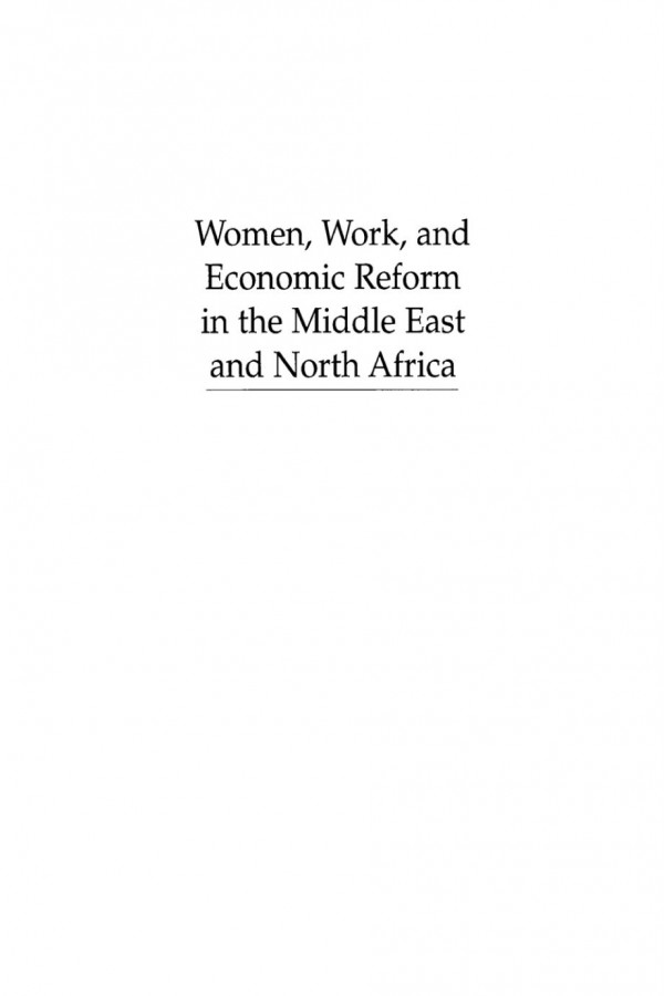 Women Work And Economic Reform In The Middle East And North Africa Valentine M Moghadam