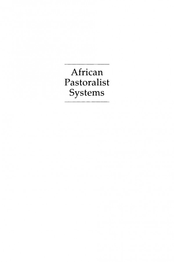 African Pastoralist Systems An Integrated Approach Elliot Fratkin